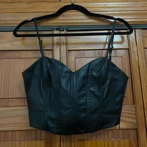 Zara Leather Crop Top